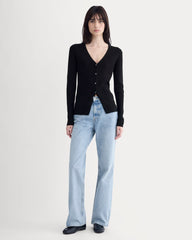 womens-cashmere-ribbed-v-neck-cardigan-black