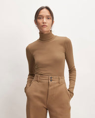 womens-supima-rib-turtleneck-toasted-coconut | primary