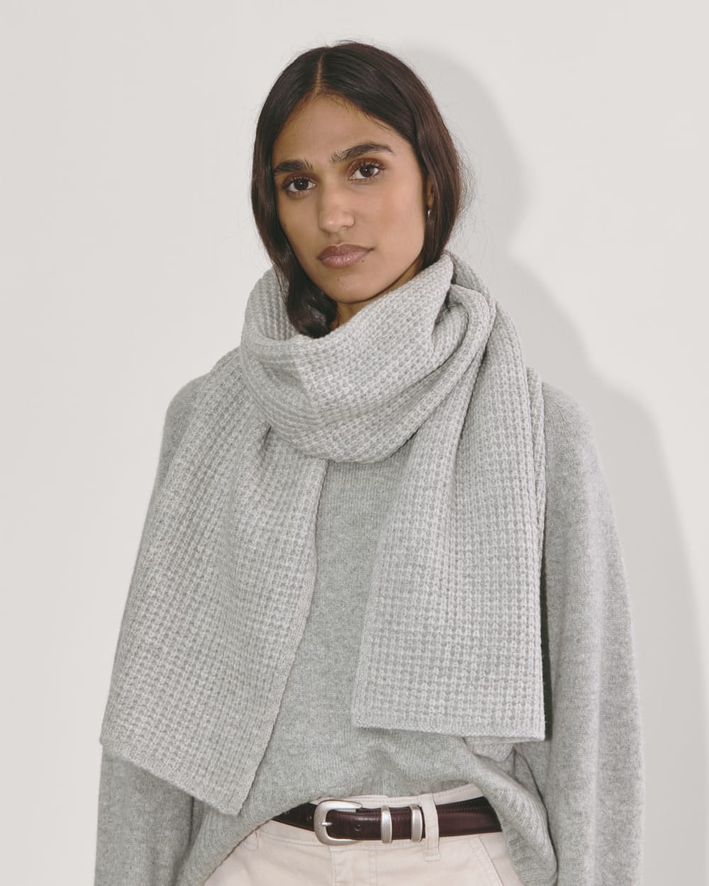 womens-wool-waffle-scarf-heather-grey | alt