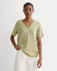 womens-slouchy-v-tee-cotton-linen-eucalyptus | primary