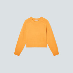 womens-recashmere-cropped-crew-sweater-kumquat | alt