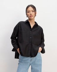 womens-boxy-oxford-black | primary