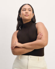 womens-supima-cutaway-mockneck-tank-black | primary