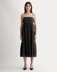womens-gauze-tiered-dress-black | primary