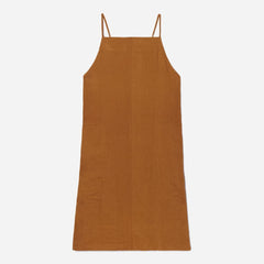 womens-linen-apron-dress-tawny-brown | alt