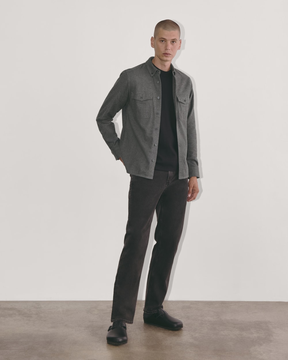 mens-modern-flannel-shirt-heathered-graphite | alt