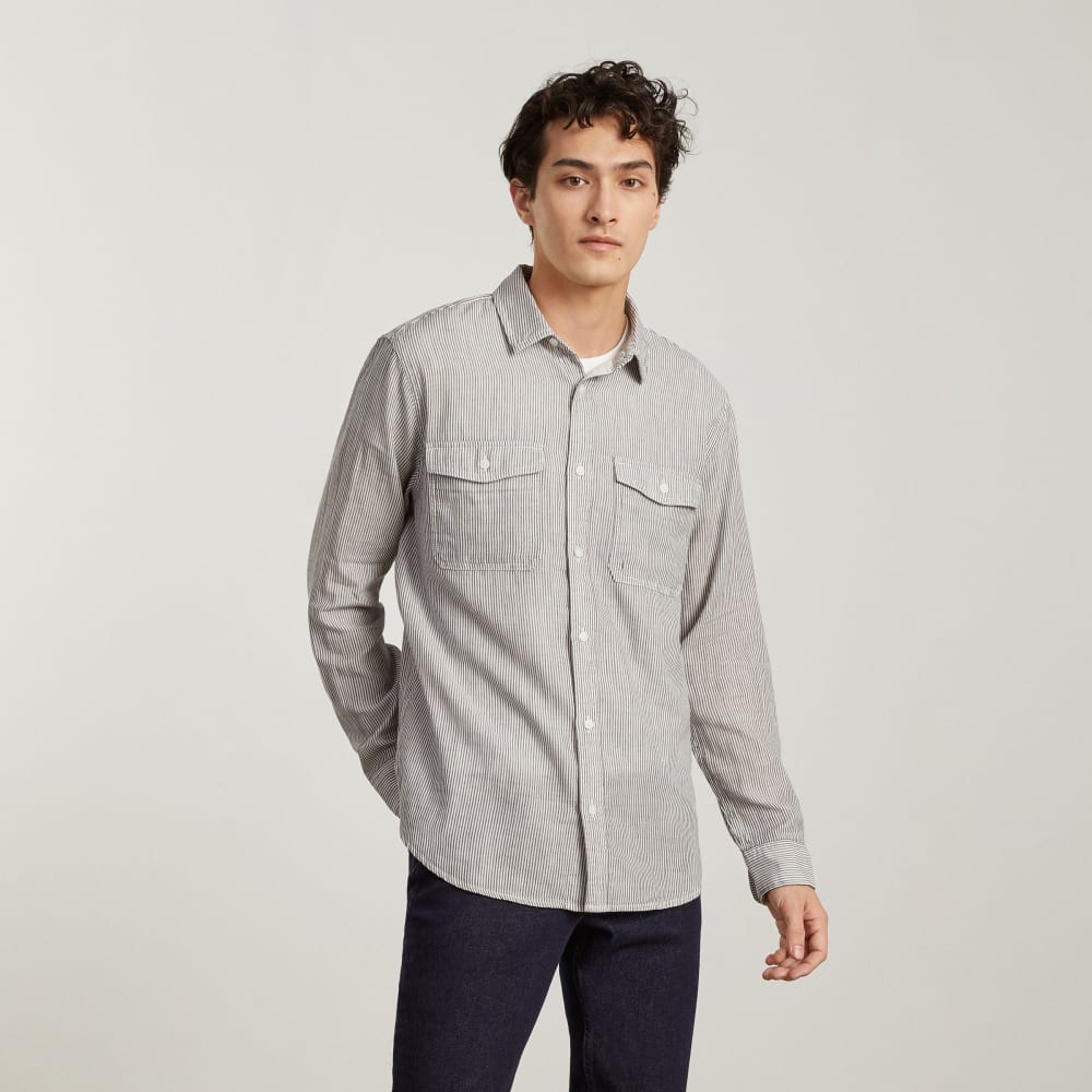 mens-long-sleeve-summer-shirt-black-white | primary