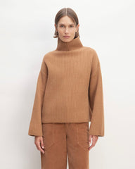 womens-felted-merino-funnel-pullover-deep-camel | primary