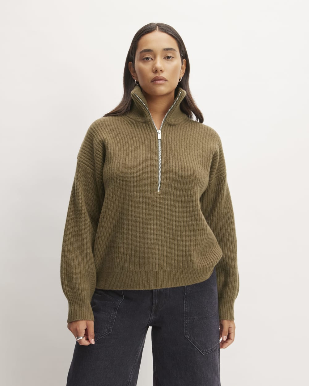 womens-felted-merino-halfzip-sweater-beech | primary