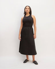womens-supima-high-neck-riviera-dress-black | primary