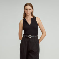 womens-ribbed-cutaway-tank-black | primary