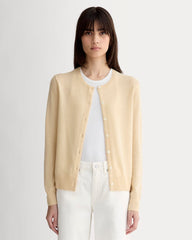 womens-cashmere-classic-crew-cardigan-creme | primary