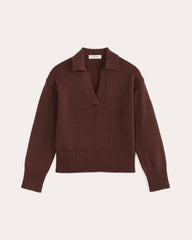 womens-cotton-boxy-polo-dark-mahogany | alt