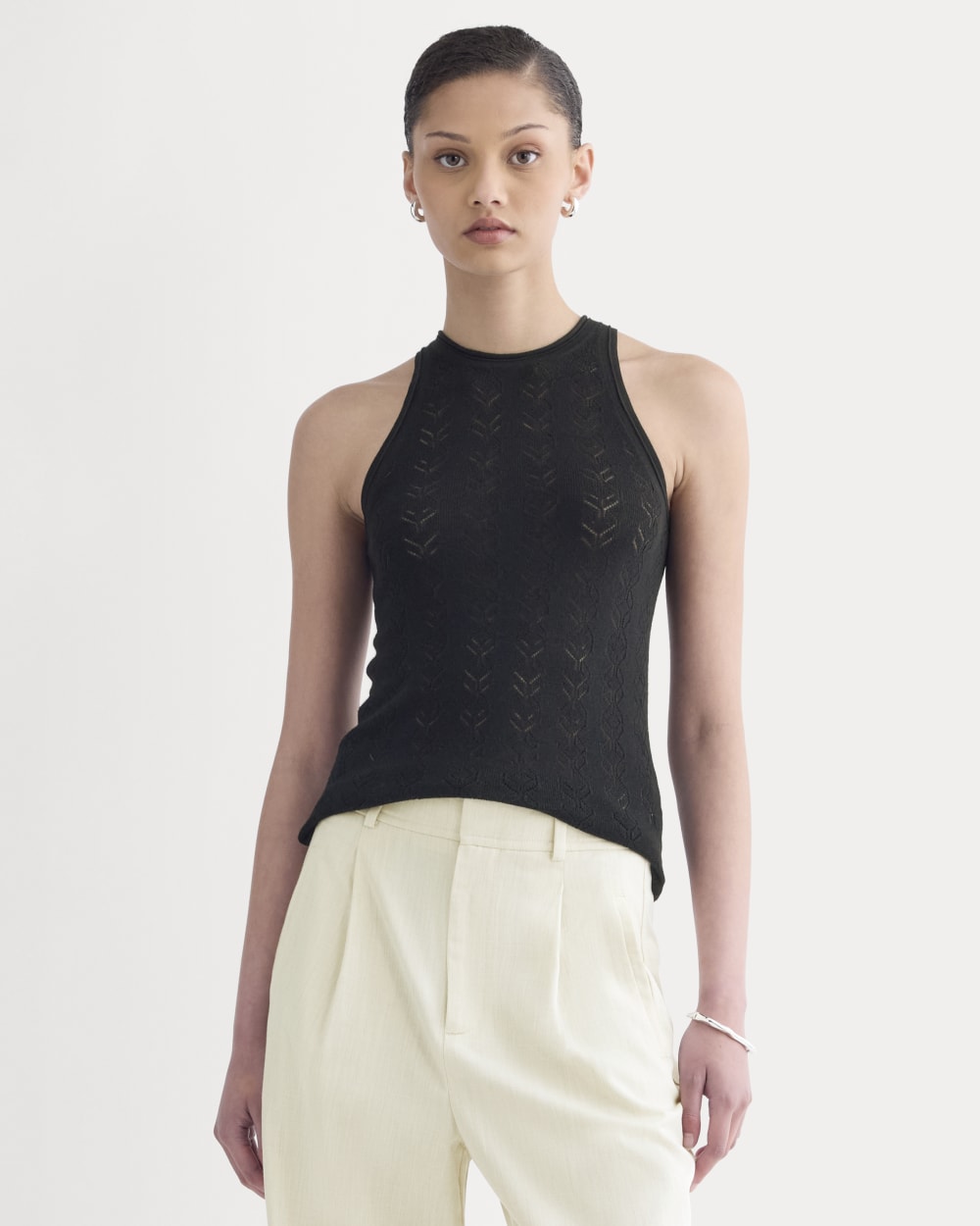 womens-pointelle-racerback-tank-merino-black | primary