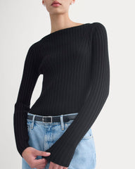 womens-cashmere-ribbed-boat-neck-sweater-black