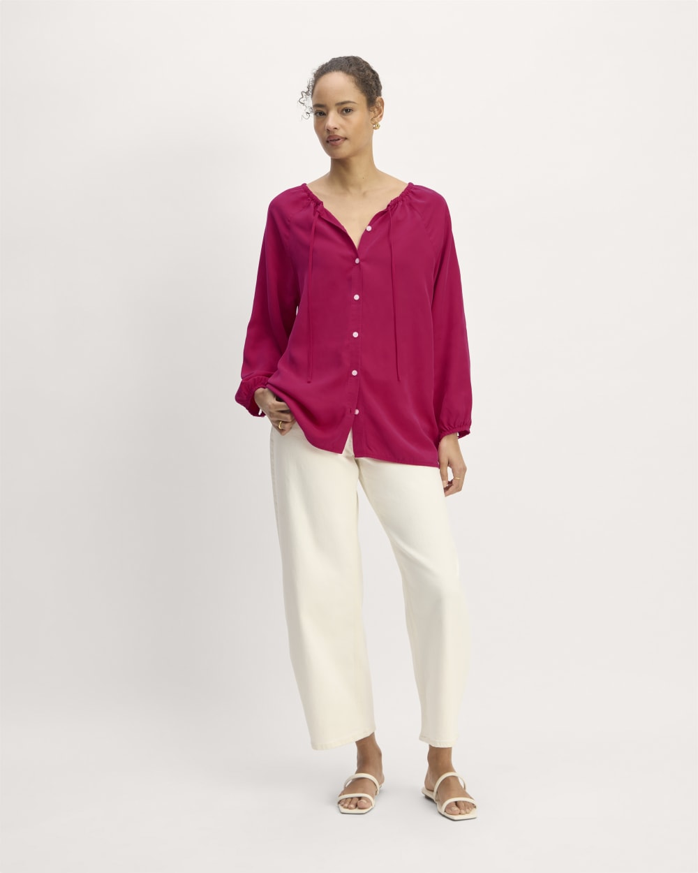 womens-tencel-gathered-shirt-red-currant