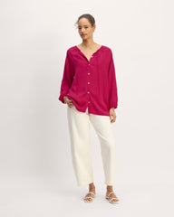 womens-tencel-gathered-shirt-red-currant