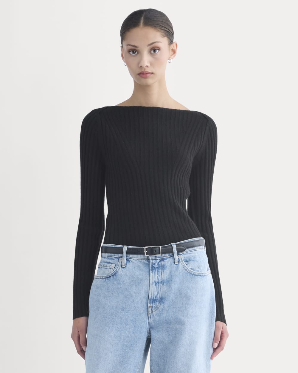 womens-cashmere-ribbed-boat-neck-sweater-black | primary