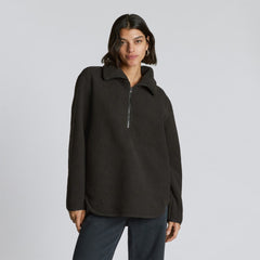 womens-renew-fleece-half-zip-black | primary