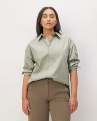 womens-supima-cotton-boyfriend-shirt-sage-green | primary
