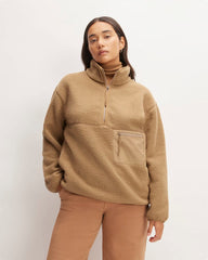womens-renew-fleece-oversized-half-zip-tigers-eye-brown | primary