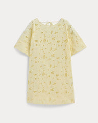 womens-eyelet-mini-shift-dress-light-yellow | alt