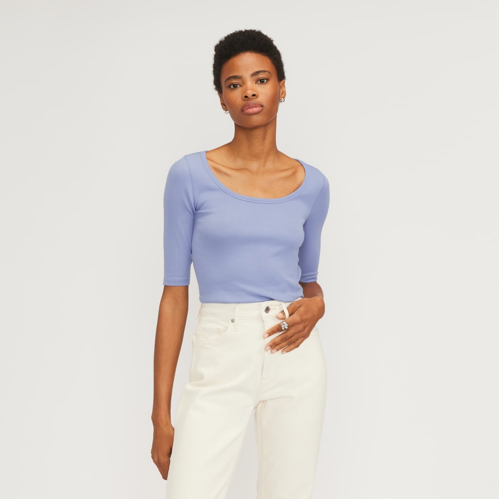 womens-supima-micro-rib-scoop-neck-cornflower-blue | primary