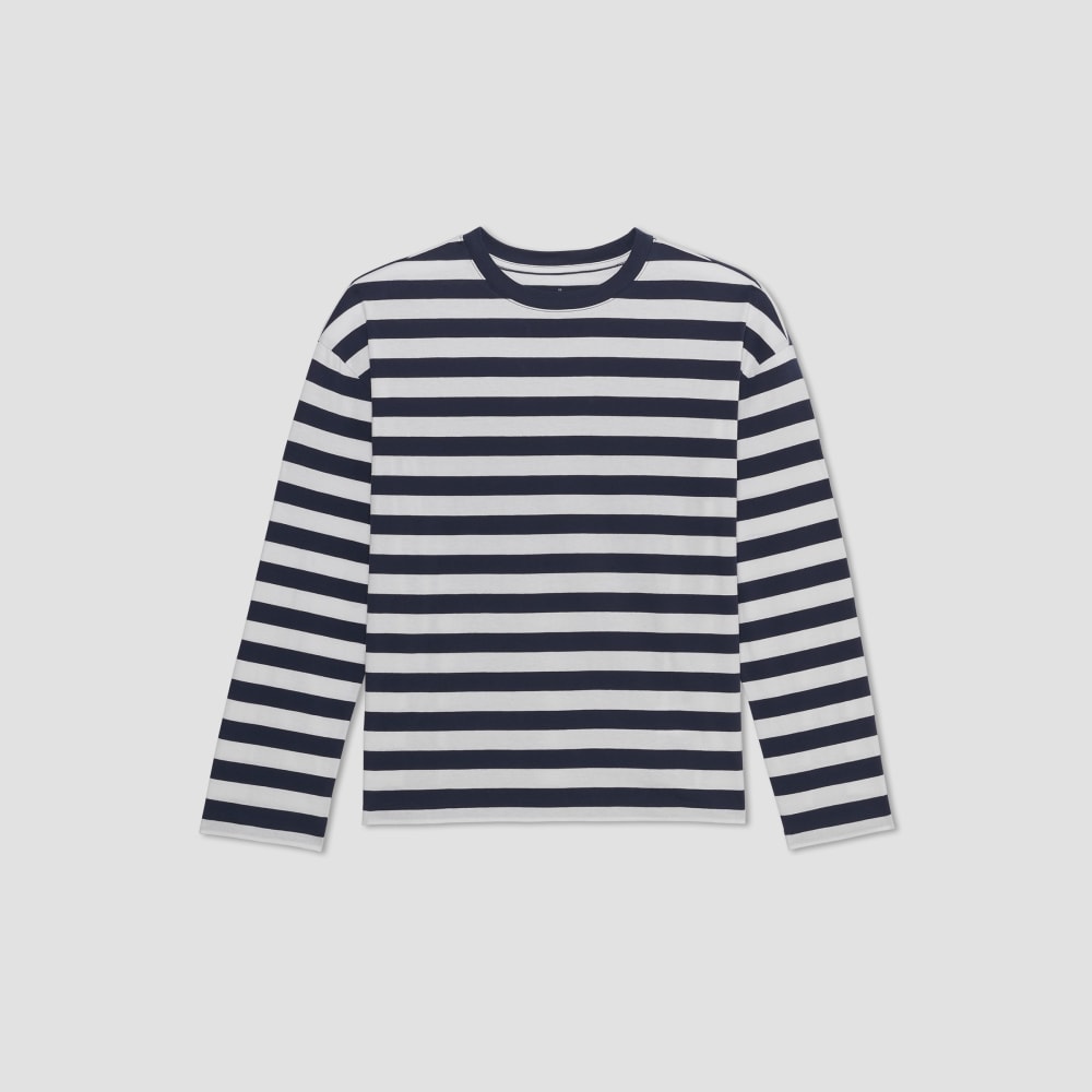 womens-organic-ctn-relaxed-ls-tee-navy-stripe | alt