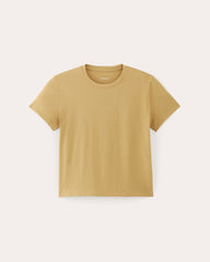 womens-organic-cotton-box-cut-tee-golden-oak | alt