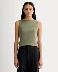 womens-supima-form-boatneck-tank-lichen-green | primary