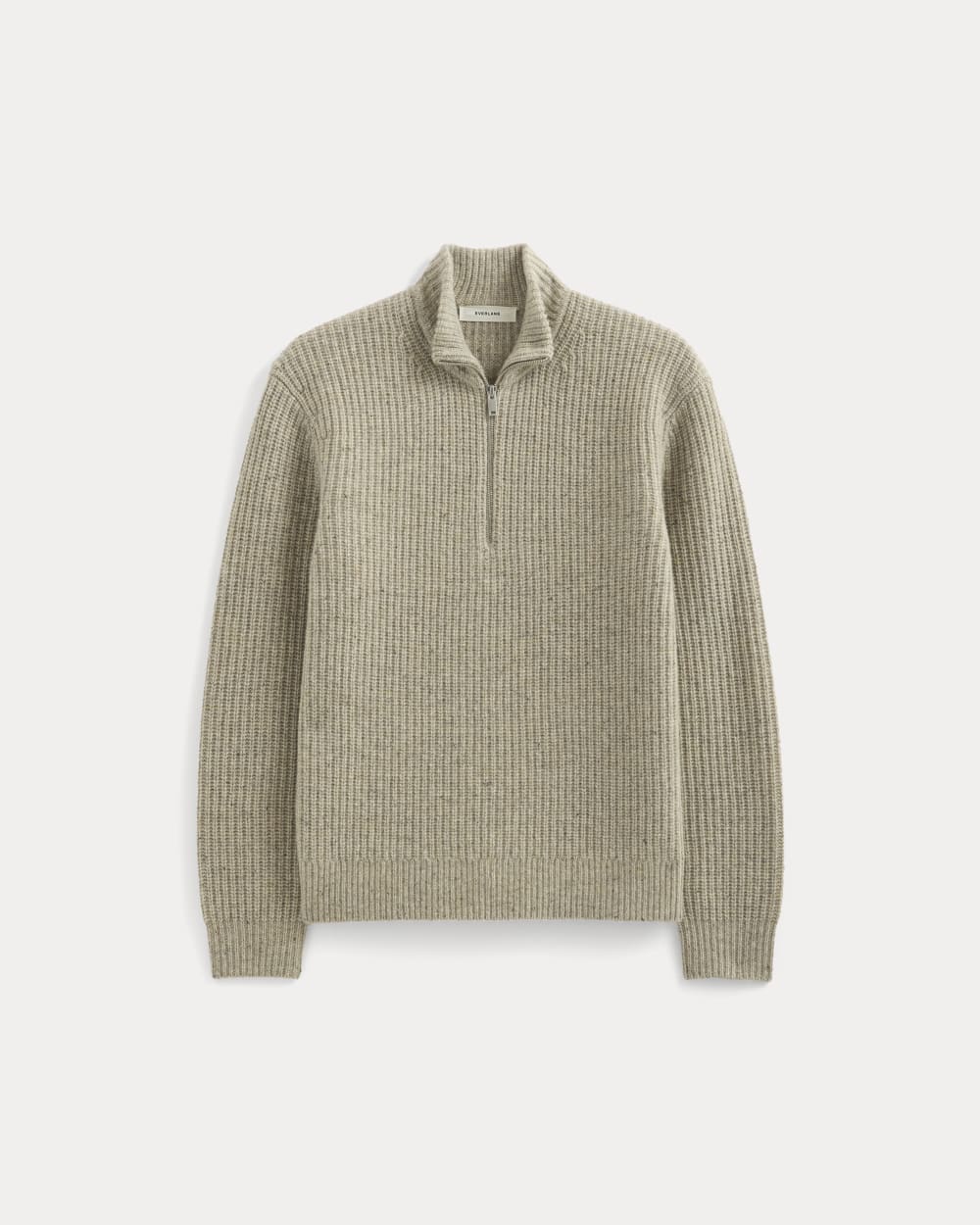 mens-felted-merino-half-zip-sweater-heather-gravel-donegal | alt