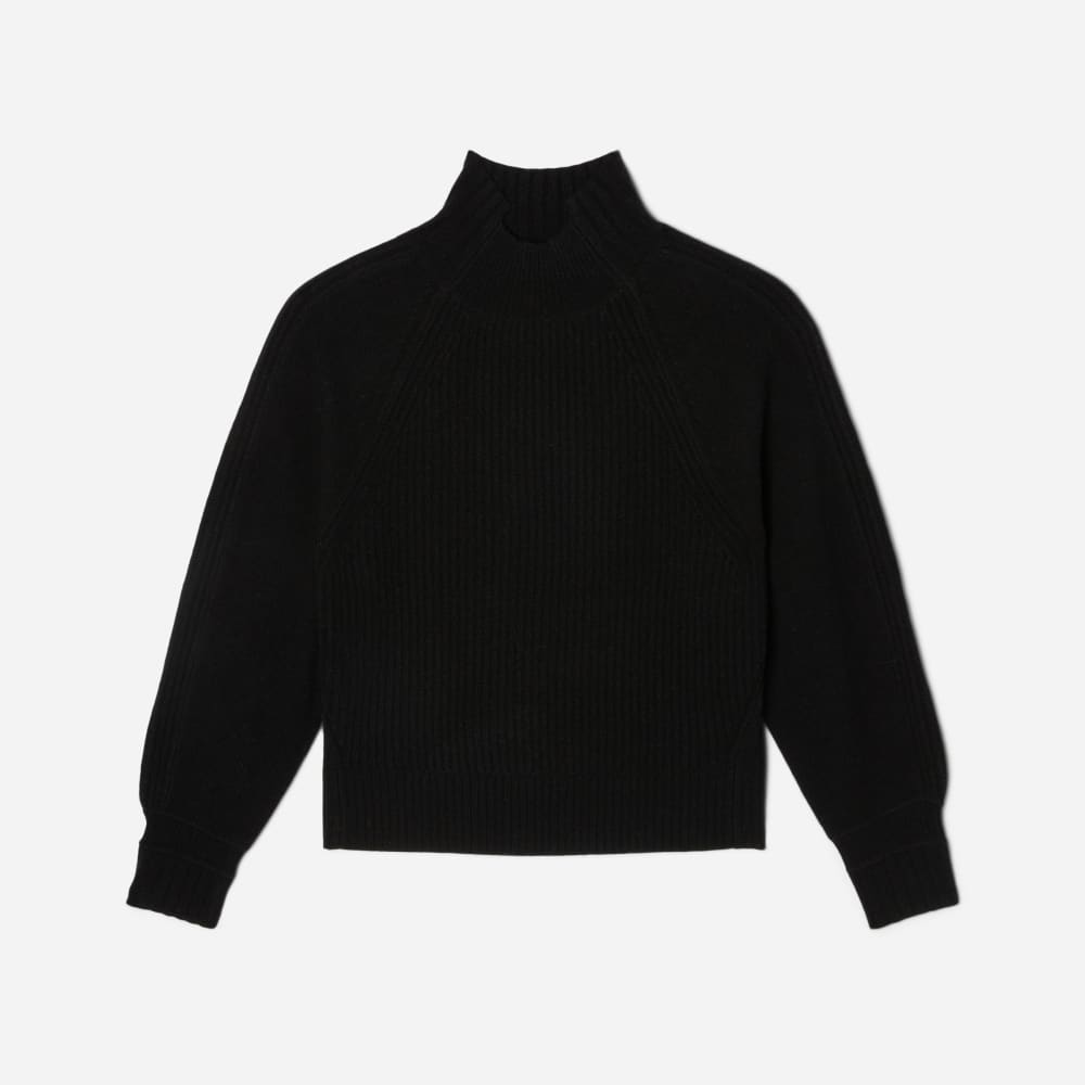 womens-recashmere-ribbed-turtleneck-black | alt