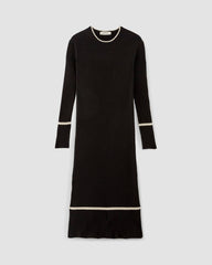 womens-cotton-wide-rib-midi-dress-black | alt