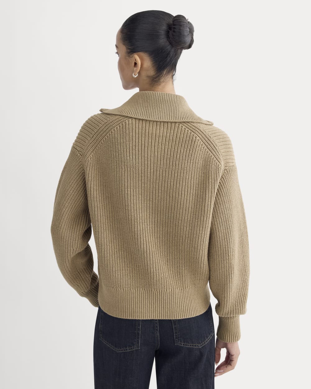 womens-full-zip-sweater-everyday-cotton-dark-heathered-camel