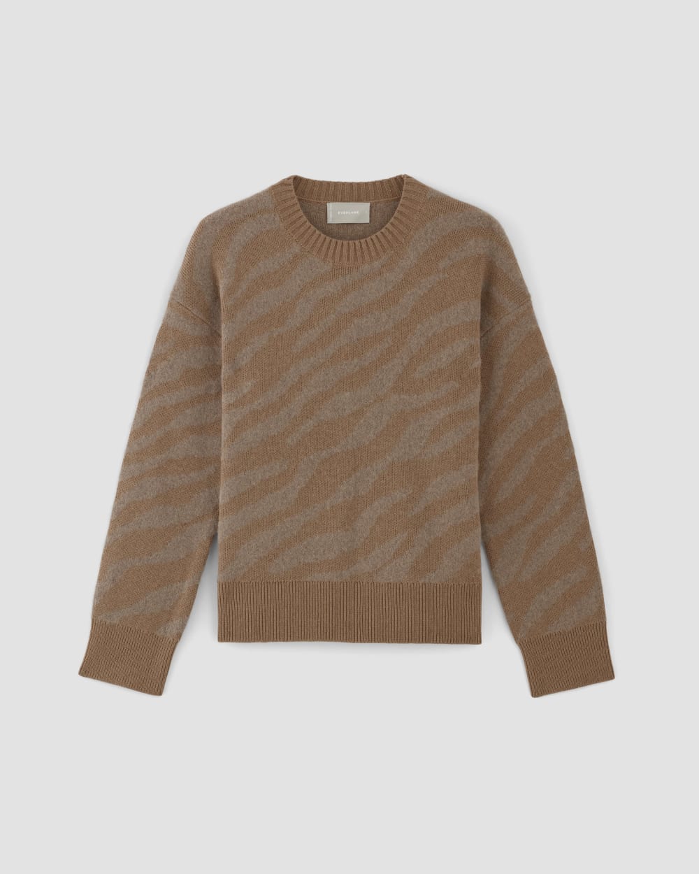 womens-alpaca-tiger-jacquard-crewneck-camel-brown | alt