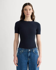womens-ultrasoft-merino-wool-sweater-tee-navy | primary