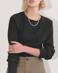 womens-cotton-waffle-crew-ls-tee-black | alt