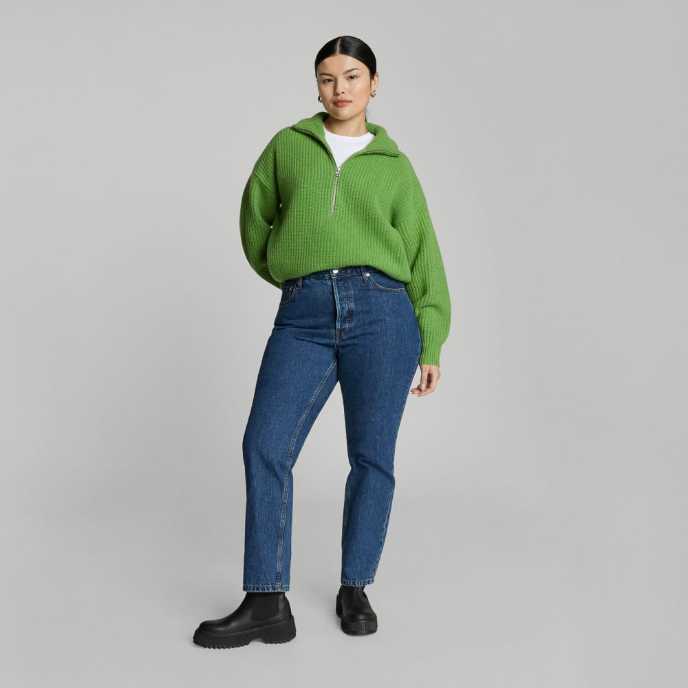 womens-felted-merino-halfzip-sweater-salted-lime