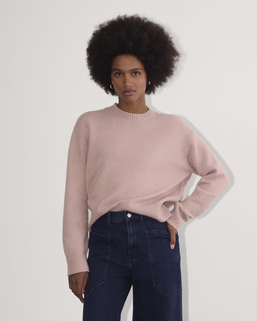 womens-luxe-cotton-cocoon-crew-sweater-dusty-rose | primary