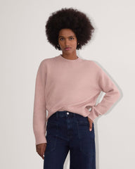 womens-luxe-cotton-cocoon-crew-sweater-dusty-rose | primary