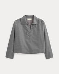 womens-overshirt-in-tailor-twill-heather-graphite | alt