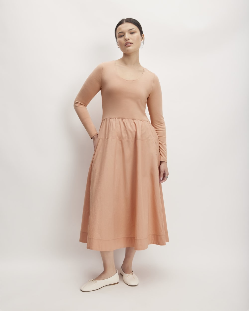 womens-long-sleeve-riviera-dress-blush-pink | primary