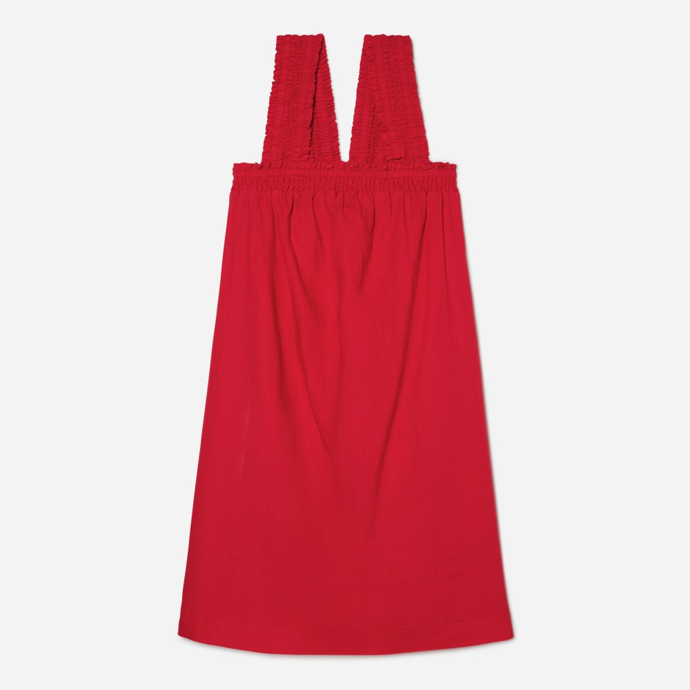 womens-smocked-linen-dress-goji-berry | alt