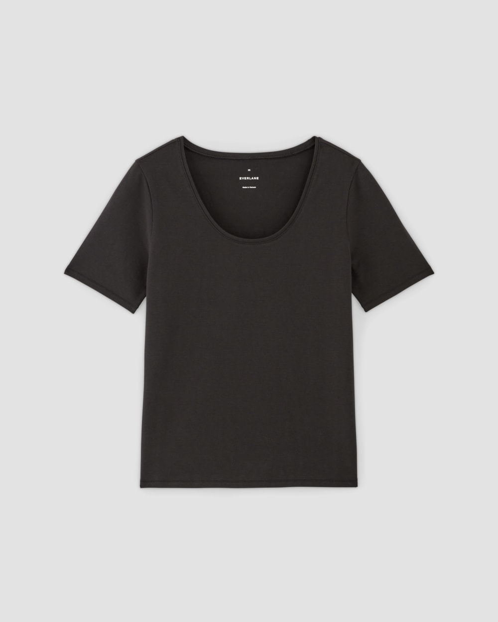 womens-supima-form-scoop-neck-tee-black | alt
