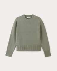 womens-organic-cotton-crew-sweater-sage-green | alt