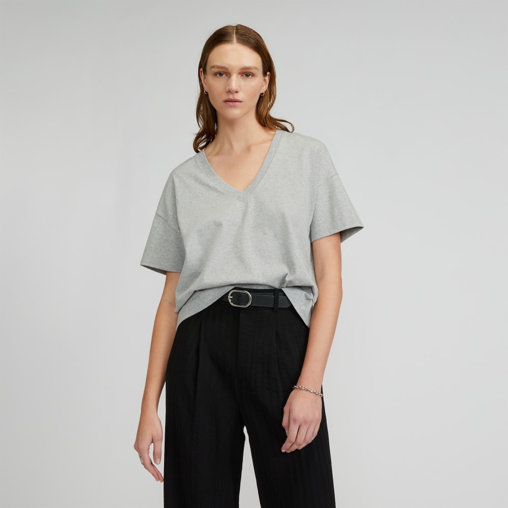 womens-organic-ctn-boxy-v-tee-heathered-grey | primary