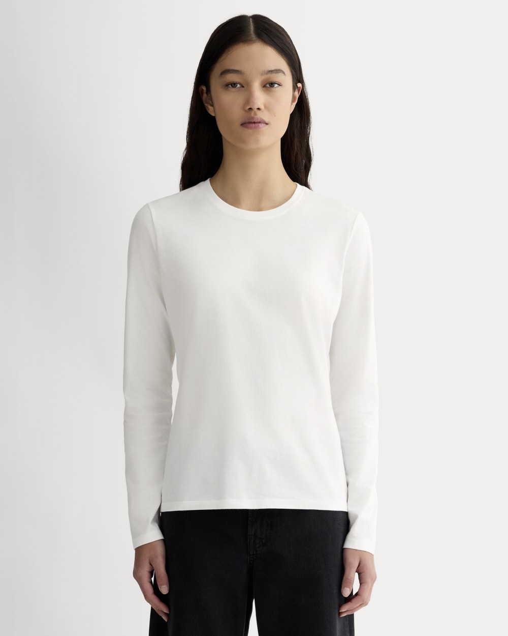 womens-essential-slim-long-sleeve-crew-white | primary