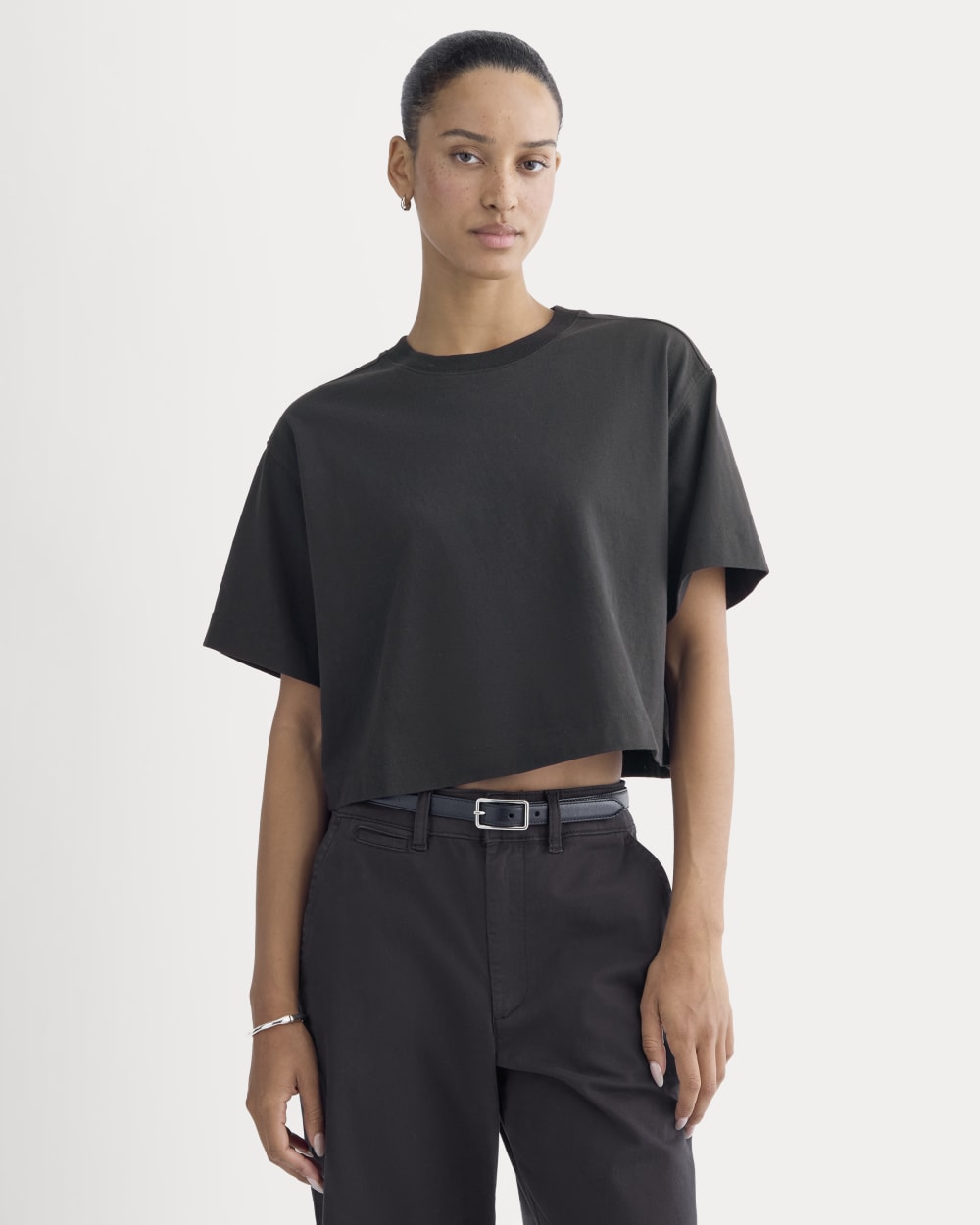 womens-premium-weight-cropped-tee-black | primary