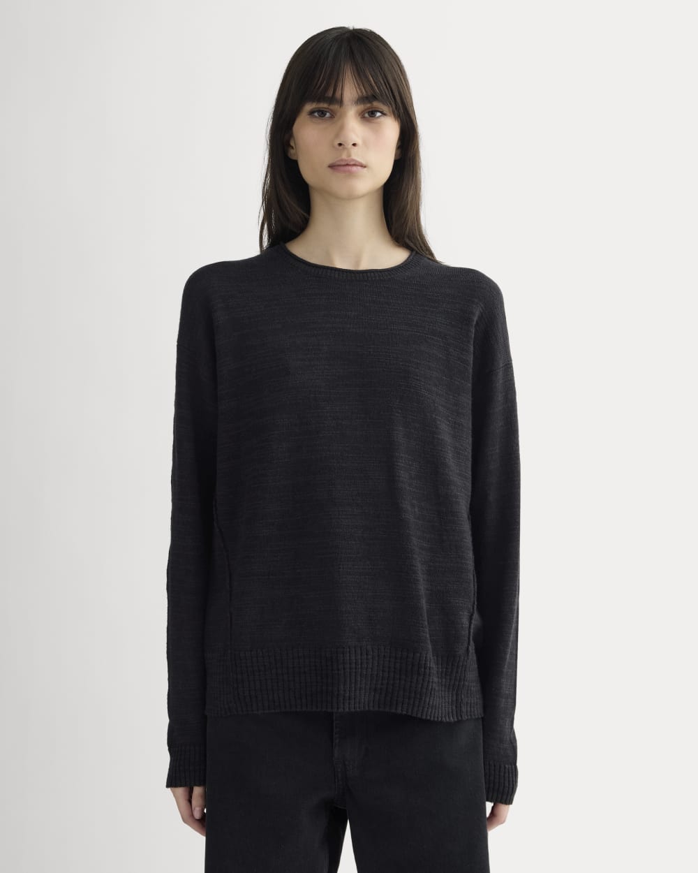 womens-slouch-sweater-cotton-linen-black | primary