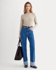 womens-slim-fit-crew-in-cozy-waffle-heathered-oatmeal